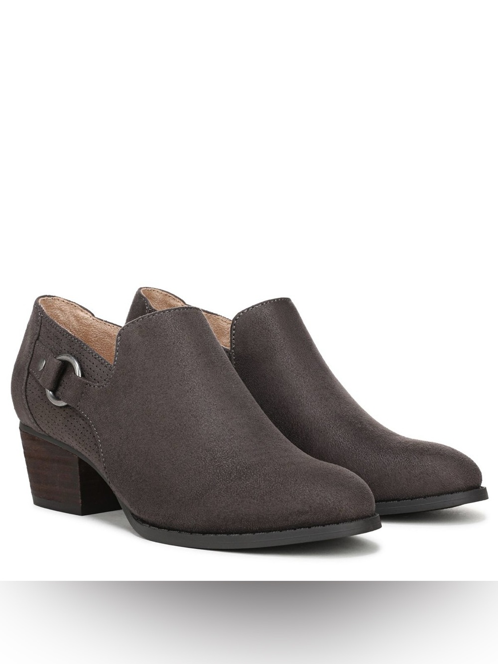 ♥️♥️ LifeStride Women's Brianna Ankle Boot Stone Grey Microsuede US 10